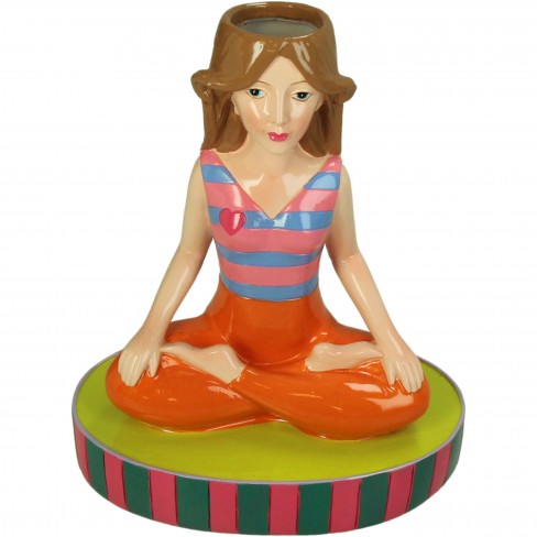 Ваза йога 16х10х20см Yoga оранж/зелено Ваза йога 16х10х20см Yoga оранж/зелено